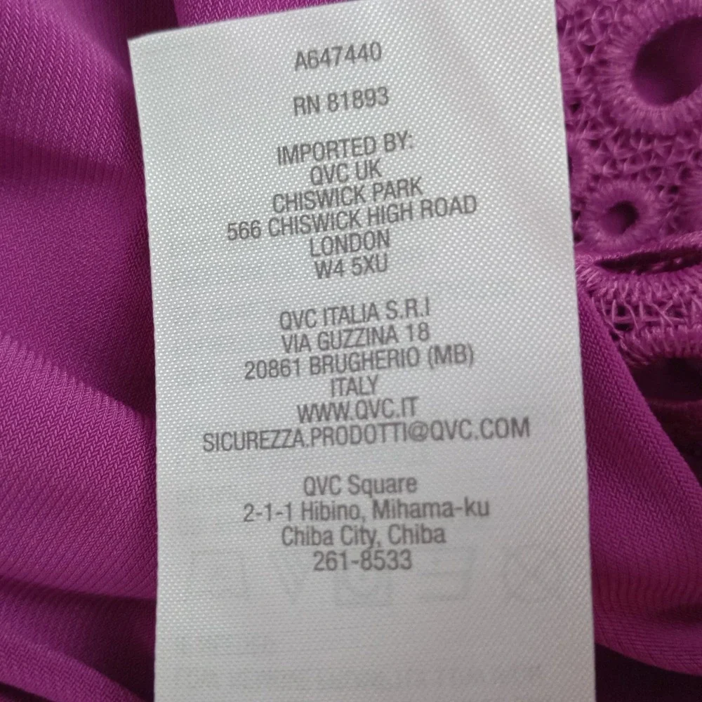 Susan Graver Womens L Purple Eyelet Trim Open Front Lightweight Cardigan
